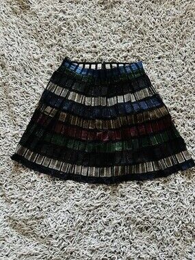 Dodo Bar Metallic Skirt Size XS NWT Black Multicolor
